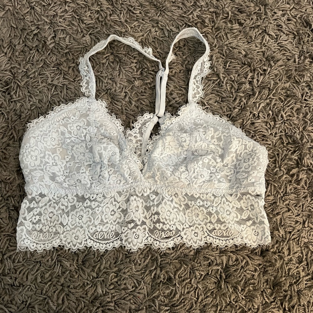 Hollister Womens Light Blue Lace Bralette